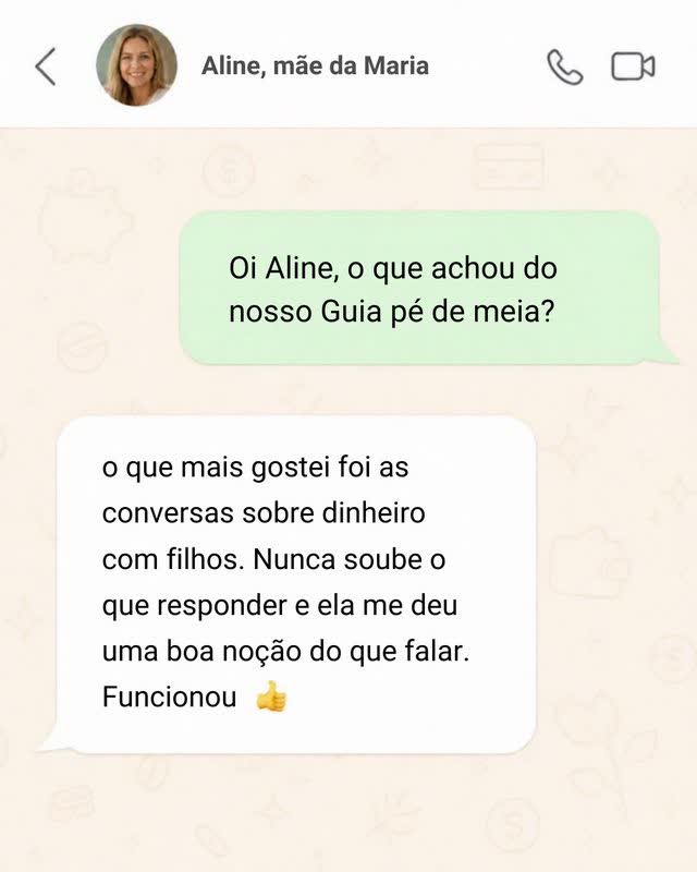 Depoimento de Aline, mãe da Maria, no WhatsApp