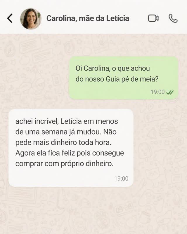 Depoimento de Carolina, mãe da Letícia, no WhatsApp