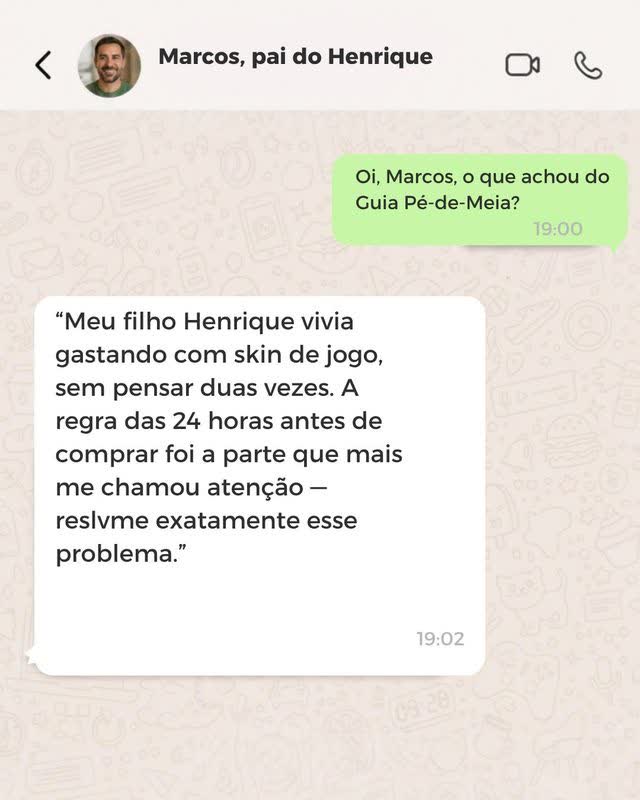 Depoimento de Marcos, pai do Henrique, no WhatsApp