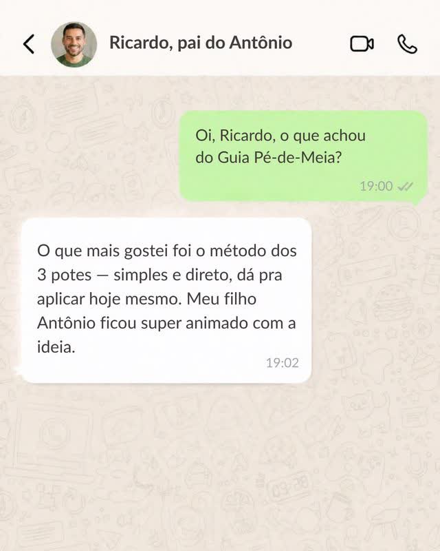 Depoimento de Ricardo, pai do Antônio, no WhatsApp